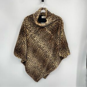 Madison 88 Poncho Leopard Faux Fur one size